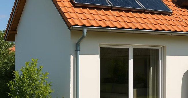 Maison équipée de capteurs solaires thermiques